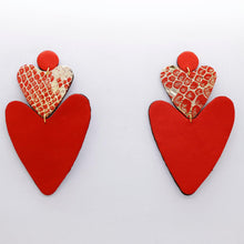 Charger l'image dans la galerie, Boucles d'oreilles en cuir •BELLÄ• rouges