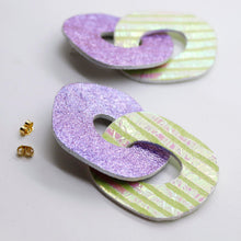 Charger l'image dans la galerie, Boucles d'oreilles en cuir •DAGDA• parmes