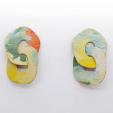 Charger l'image dans la galerie, Boucles d'oreilles en cuir •DAGDA• aquarelles