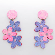 Charger l'image dans la galerie, Boucles d'oreilles en cuir •NENETTE• roses