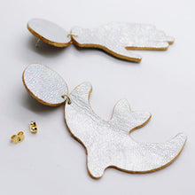Charger l'image dans la galerie, Boucles d'oreilles en cuir •GIGI• argents