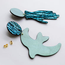 Charger l'image dans la galerie, Boucles d'oreilles en cuir •GIGI• vertes