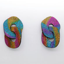 Charger l'image dans la galerie, Boucles d'oreilles en cuir •DAGDA• arc-en-ciel