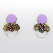 Charger l'image dans la galerie, Boucles d'oreilles en cuir •ELISE• parmes