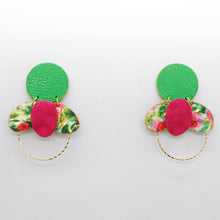 Charger l'image dans la galerie, Boucles d'oreilles en cuir •ELISE• fleuries