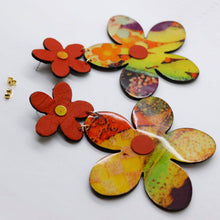 Charger l'image dans la galerie, Boucles d'oreilles en cuir •FLORBA• orangées