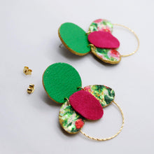 Charger l'image dans la galerie, Boucles d'oreilles en cuir •ELISE• fleuries