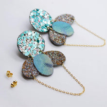 Charger l'image dans la galerie, Boucles d'oreilles en cuir •ELISE• à paillettes