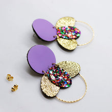 Charger l'image dans la galerie, Boucles d'oreilles en cuir •ELISE• parmes