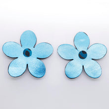 Charger l'image dans la galerie, Boucles d'oreilles en cuir •RITA• bleues