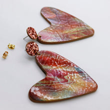 Charger l'image dans la galerie, Boucles d'oreilles en cuir •AMÕR• peintures