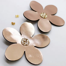 Charger l'image dans la galerie, Boucles d'oreilles en cuir •RITA• dorées