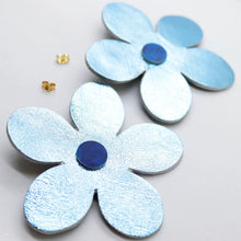 Charger l'image dans la galerie, Boucles d'oreilles en cuir •RITA• bleues