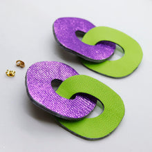 Charger l'image dans la galerie, Boucles d'oreilles en cuir •DAGDA• argents