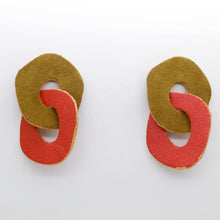 Charger l'image dans la galerie, Boucles d'oreilles en cuir •DAGDA• bicolores