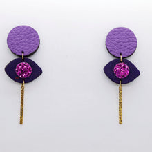 Charger l'image dans la galerie, Boucles d'oreilles en cuir •POTENCO• violettes