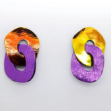 Charger l'image dans la galerie, Boucles d'oreilles en cuir •DAGDA• sunset