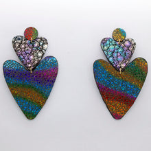 Charger l'image dans la galerie, Boucles d'oreilles en cuir •BELLÄ• arc-en-ciel