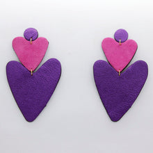 Charger l'image dans la galerie, Boucles d'oreilles en cuir •BELLÄ• violettes