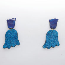 Charger l'image dans la galerie, Boucles d'oreilles en cuir •PETULA• bleues