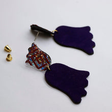 Charger l'image dans la galerie, Boucles d'oreilles en cuir •PETULA• violettes