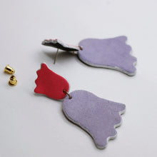 Charger l'image dans la galerie, Boucles d'oreilles en cuir •PETULA• parmes