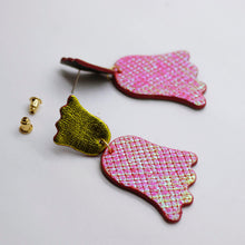 Charger l'image dans la galerie, Boucles d'oreilles en cuir •PETULA• orangées