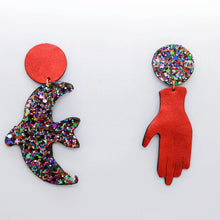 Charger l'image dans la galerie, Boucles d'oreilles en cuir •GIGI• à paillettes