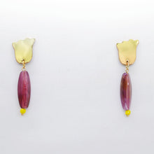 Charger l'image dans la galerie, Boucles d'oreilles en cuir •GERALDINE• violettes