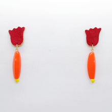 Charger l'image dans la galerie, Boucles d'oreilles en cuir •GERALDINE• oranges