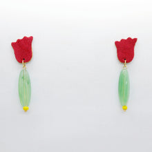 Charger l'image dans la galerie, Boucles d'oreilles en cuir •GERALDINE• vertes