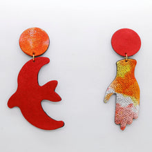 Charger l'image dans la galerie, Boucles d'oreilles en cuir •GIGI• orangées