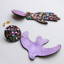 Charger l'image dans la galerie, Boucles d'oreilles en cuir •GIGI• à paillettes
