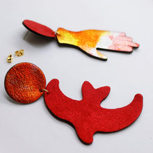 Charger l'image dans la galerie, Boucles d'oreilles en cuir •GIGI• orangées