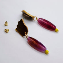 Charger l'image dans la galerie, Boucles d'oreilles en cuir •GERALDINE• violettes