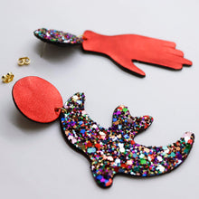 Charger l'image dans la galerie, Boucles d'oreilles en cuir •GIGI• à paillettes