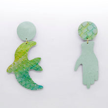 Charger l'image dans la galerie, Boucles d'oreilles en cuir •GIGI• vertes