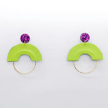 Charger l'image dans la galerie, Boucles d'oreilles en cuir •GRACIEUSES• vertes