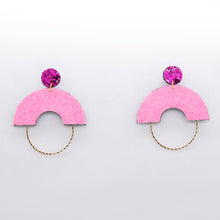 Charger l'image dans la galerie, Boucles d'oreilles en cuir •GRACIEUSES• à paillettes