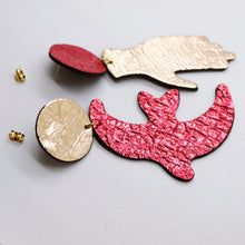 Charger l'image dans la galerie, Boucles d'oreilles en cuir •GIGI• bicolores