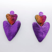 Charger l'image dans la galerie, Boucles d'oreilles en cuir •BELLÄ• violettes
