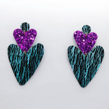 Charger l'image dans la galerie, Boucles d'oreilles en cuir •BELLÄ• à paillettes