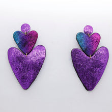 Charger l'image dans la galerie, Boucles d'oreilles en cuir •BELLÄ• violettes