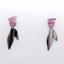 Charger l'image dans la galerie, Boucles d'oreilles en cuir •BIBA• à paillettes