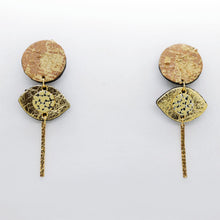 Charger l'image dans la galerie, Boucles d'oreilles en cuir •POTENCO• dorées