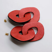 Charger l'image dans la galerie, Boucles d'oreilles en cuir •DAGDA• briques