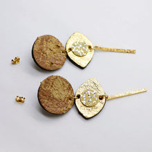 Charger l'image dans la galerie, Boucles d'oreilles en cuir •POTENCO• dorées
