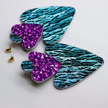 Charger l'image dans la galerie, Boucles d'oreilles en cuir •BELLÄ• à paillettes