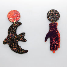 Charger l'image dans la galerie, Boucles d'oreilles en cuir •GIGI• à paillettes