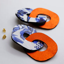 Charger l'image dans la galerie, Boucles d'oreilles en cuir •DAGDA• faïence